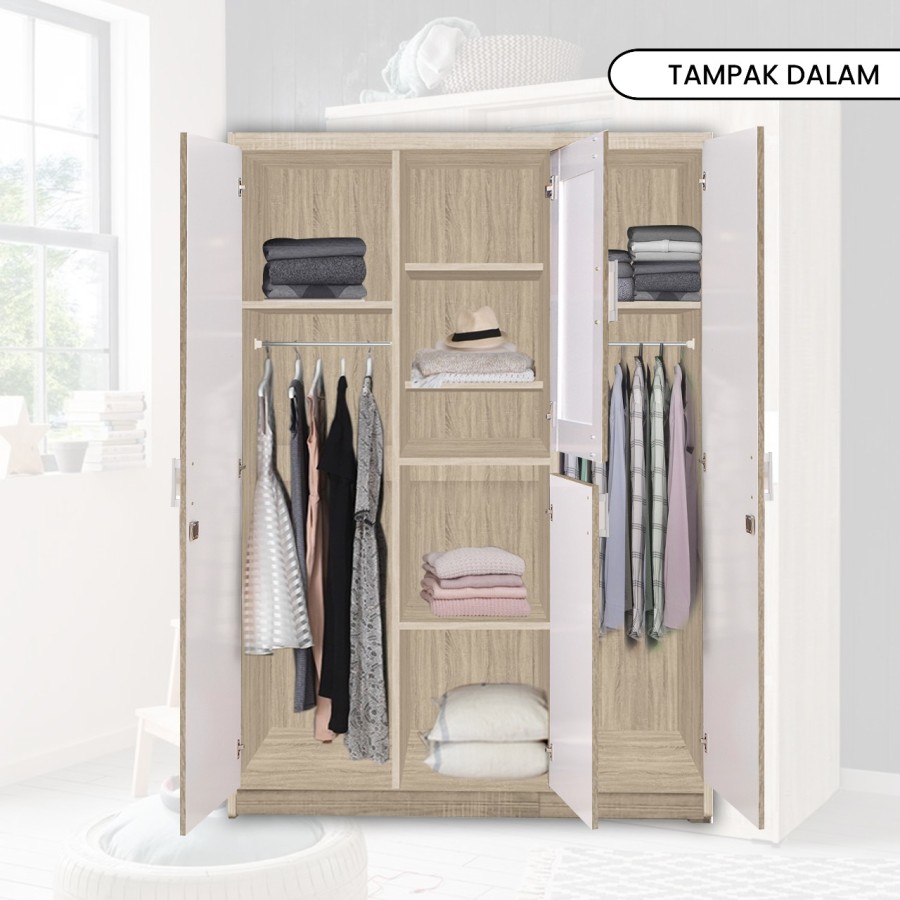 Lemari Pakaian 3 PIntu Lemari Elegan Minimalis Ekonomis Kuat dan Kokoh